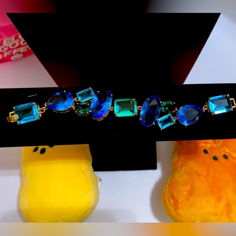 Nolan Miller Aqua, Blue and Teal rhinestone bracelet.​​